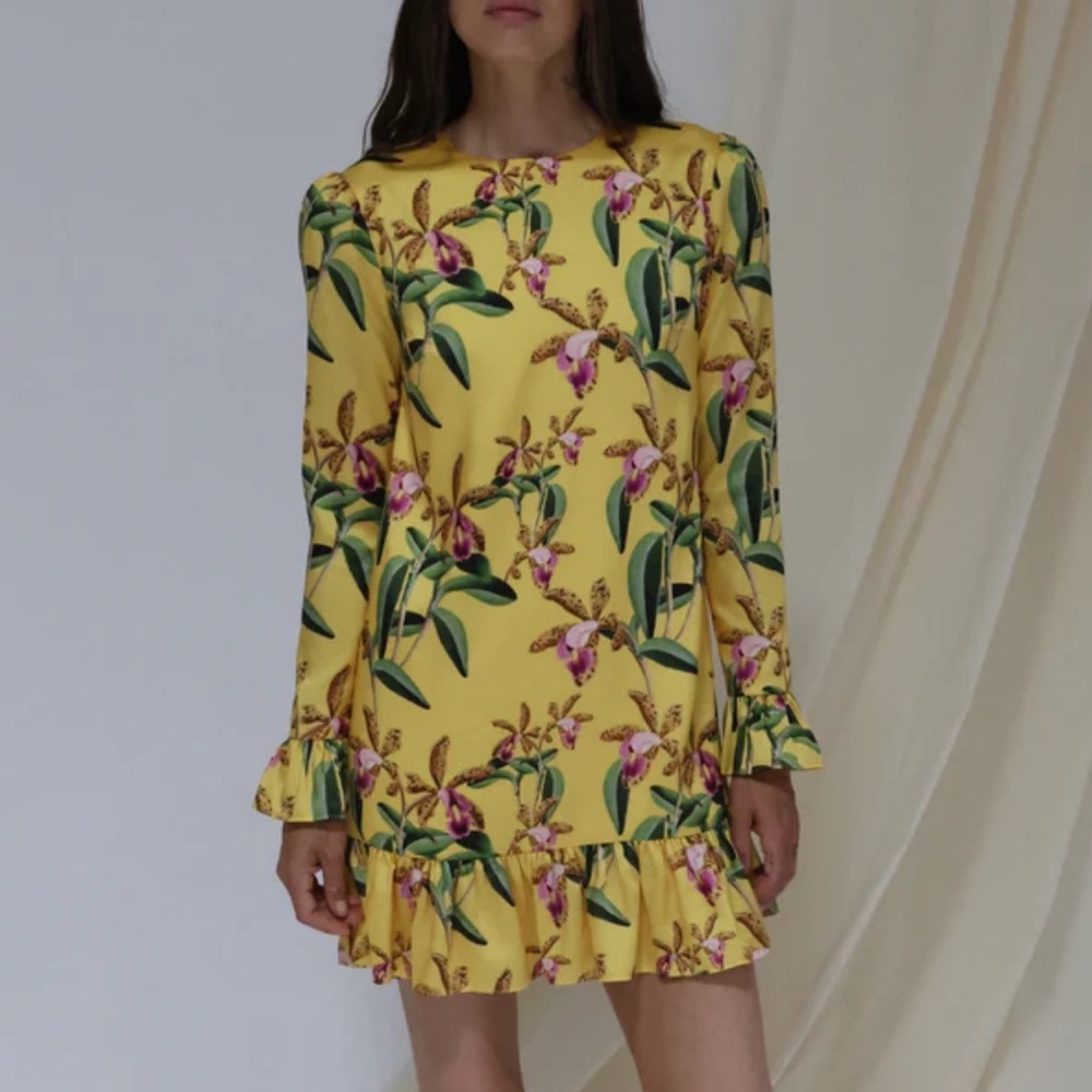 Damaris Bailey Soledad Mini Dress Yellow Orchid Size Small